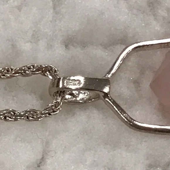 Sterling Rose Quartz necklace - Picture 9 of 11